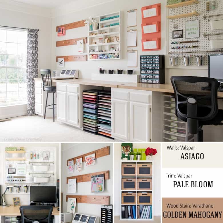 Dream Organized Craft Room Ideas with Paint Color scheme