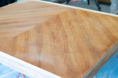 Dining room table stripped of all finish.