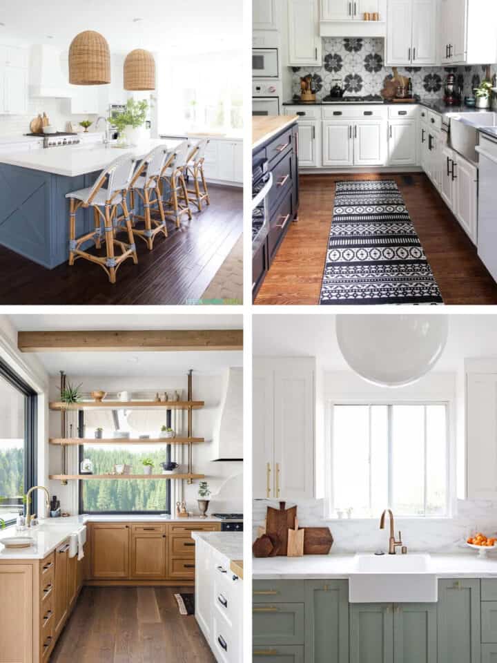 Collage of creative kitchen remodel ideas.