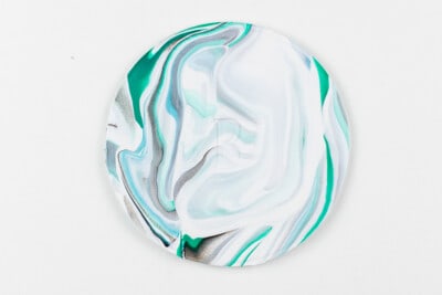 Single marbled clay coaster.