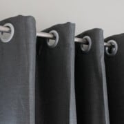 Eyelet curtain top close up.