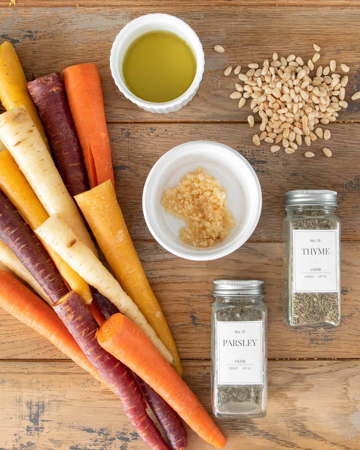 Ingredients for making simple roasted vegetables.