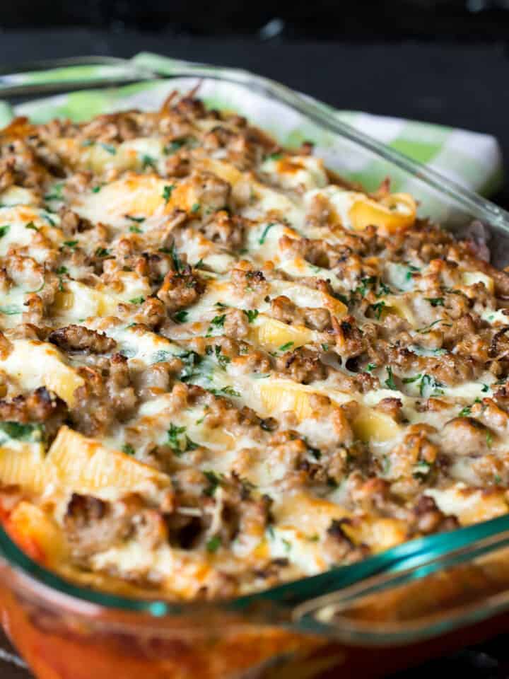 Ricotta Stuffed Shells with Sausage makes an easy italian meal for the whole family!