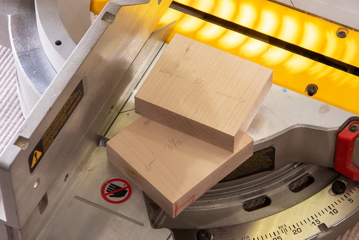 Wood boards cut into 3-½ inch spacer templates.
